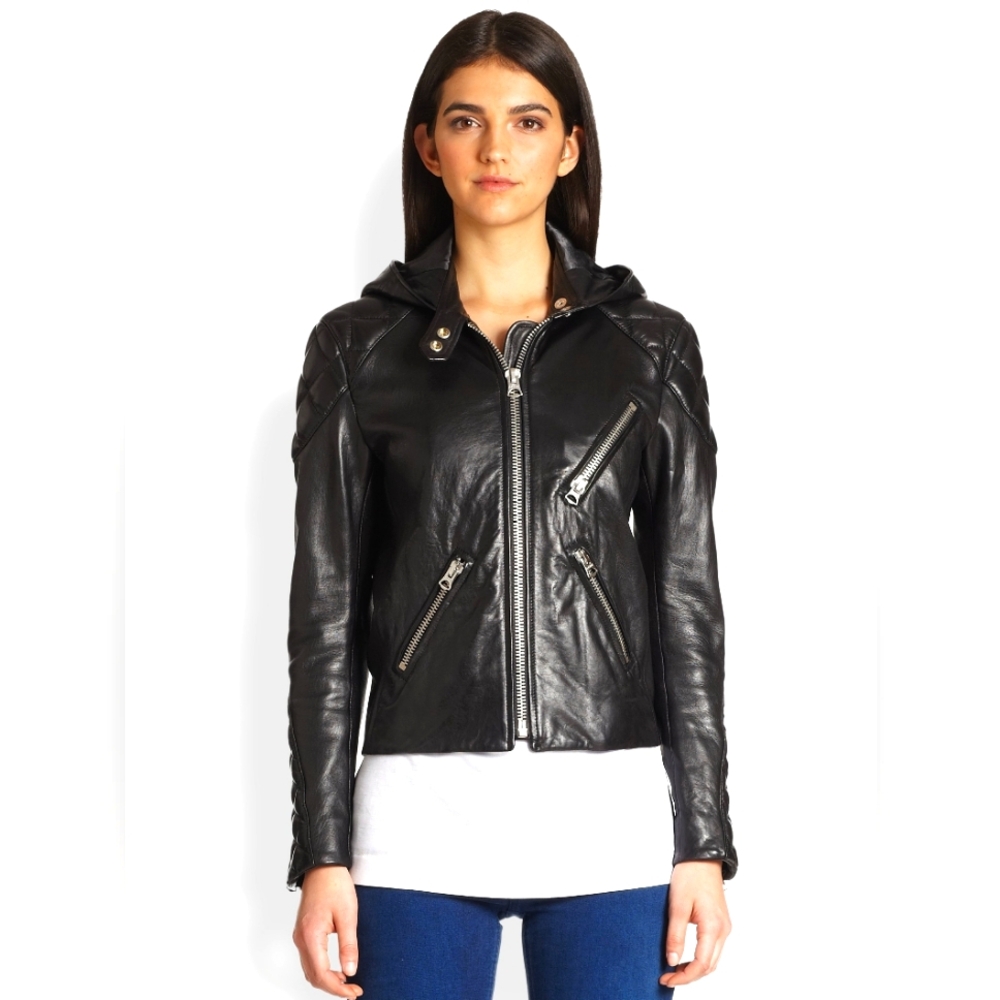 ACNE STUDIOS Magna Hooded Leather Jacket NWOT